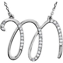 Load image into Gallery viewer, 1/8 CTW Diamond Initial A 16" Necklace