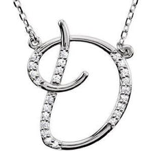 Load image into Gallery viewer, 1/8 CTW Diamond Initial A 16" Necklace