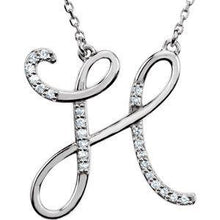 Load image into Gallery viewer, 1/8 CTW Diamond Initial A 16" Necklace