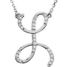 Load image into Gallery viewer, 1/8 CTW Diamond Initial A 16" Necklace