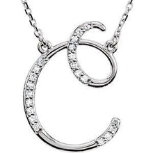 Load image into Gallery viewer, 1/8 CTW Diamond Initial A 16" Necklace