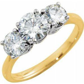 6 mm Round Forever One™ Moissanite Three-Stone Anniversary Band