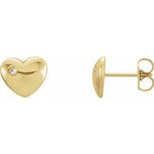 Load image into Gallery viewer, .02 CTW Diamond Heart Earrings