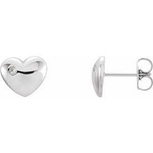 Load image into Gallery viewer, .02 CTW Diamond Heart Earrings