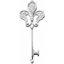 Load image into Gallery viewer, 1/5 CTW Diamond Fleur-de-lis Key 18" Necklace