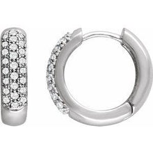 Load image into Gallery viewer, 7/8 CTW Diamond Pavé Hoop Earrings