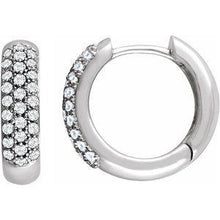 Load image into Gallery viewer, 7/8 CTW Diamond Pavé Hoop Earrings