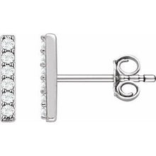 Load image into Gallery viewer, 14K Yellow 1/10 CTW Lab-Grown Diamond Bar Earrings