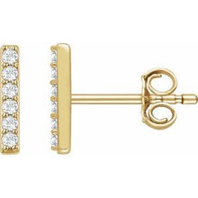 Load image into Gallery viewer, 14K Yellow 1/10 CTW Lab-Grown Diamond Bar Earrings