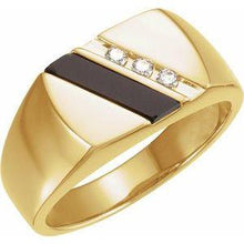 Load image into Gallery viewer, Onyx & 1/10 CTW Diamond Ring