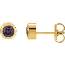 Load image into Gallery viewer, 4 mm Round Genuine Mozambique Garnet Birthstone Earrings