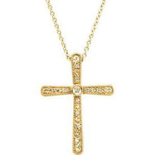 Load image into Gallery viewer, .05 CTW Diamond Cross 18" Necklace