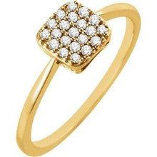 Load image into Gallery viewer, 1/6 CTW Diamond Square Cluster Ring