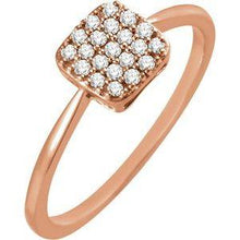 Load image into Gallery viewer, 1/6 CTW Diamond Square Cluster Ring