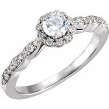 Load image into Gallery viewer, 3/4 CTW Diamond Halo-Style Engagement Ring