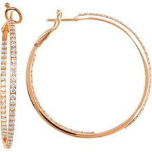Load image into Gallery viewer, 1 1/3 CTW Diamond Inside-Outside 30 mm Hoop Earrings
