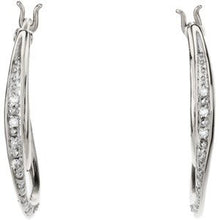 Load image into Gallery viewer, Diamond Hoop Earrings
