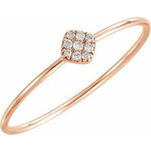 Load image into Gallery viewer, 1/8 CTW Diamond Petite Square Ring