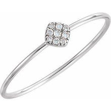 Load image into Gallery viewer, 1/8 CTW Diamond Petite Square Ring