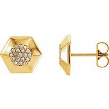 Load image into Gallery viewer, 1/6 CTW Diamond Geometric Earrings with Backs