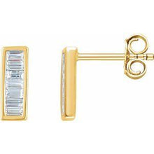 Load image into Gallery viewer, 1/2 CTW Diamond Baguette Bar Earrings