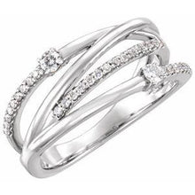Load image into Gallery viewer, 1/4 CTW Diamond Criss-Cross Ring