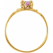 Load image into Gallery viewer, 4X4 mm Pink Cubic Zirconia Youth Heart Ring
