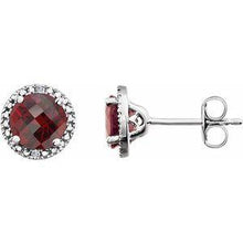 Load image into Gallery viewer, Mozambique Garnet & .01 CTW Diamond Earrings