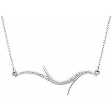 Load image into Gallery viewer, 1/8 CTW Diamond Freeform Bar 18" Necklace