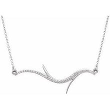Load image into Gallery viewer, 1/8 CTW Diamond Freeform Bar 18" Necklace