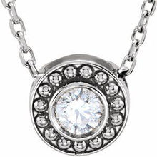 Load image into Gallery viewer, 1/10 CTW Diamond Beaded Slide 16" Necklace