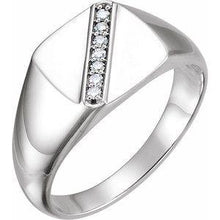 Load image into Gallery viewer, 1/10 CTW Diamond 12 mm Square Signet Ring