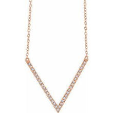Load image into Gallery viewer, 1/6 CTW Diamond "V" 16-18" Necklace