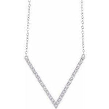 Load image into Gallery viewer, 1/6 CTW Diamond "V" 16-18" Necklace