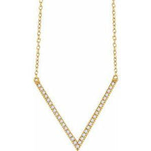 Load image into Gallery viewer, 1/6 CTW Diamond "V" 16-18" Necklace