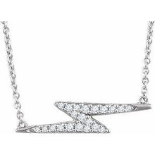 Load image into Gallery viewer, 1/8 CTW Diamond Lightning Bolt 16-18" Necklace