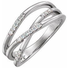 Load image into Gallery viewer, 1/6 CTW Diamond Criss-Cross Ring