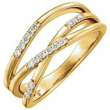 Load image into Gallery viewer, 1/6 CTW Diamond Criss-Cross Ring