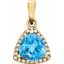 Load image into Gallery viewer, Swiss Blue Topaz & 1/10 CTW Diamond Pendant