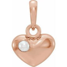 Load image into Gallery viewer, Freshwater Cultured Pearl Heart Pendant