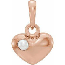 Load image into Gallery viewer, Freshwater Cultured Pearl Heart Pendant