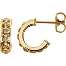 Load image into Gallery viewer, .07 CTW Diamond Hoop Earrings