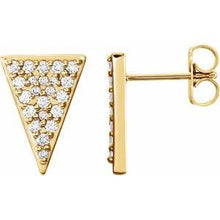 Load image into Gallery viewer, 1/3 CTW Diamond Triangle Earrings with Backs