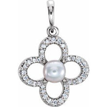 Load image into Gallery viewer, Freshwater Cultured Pearl & 1/6 CTW Diamond Pendant