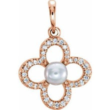 Load image into Gallery viewer, Freshwater Cultured Pearl & 1/6 CTW Diamond Pendant