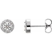 Load image into Gallery viewer, 1/2 CTW Diamond Halo-Style Earrings