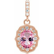 Load image into Gallery viewer, Baby Pink Topaz & 1/6CTW Diamond Pendant