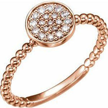 Load image into Gallery viewer, 1/8 CTW Diamond Cluster Beaded Ring