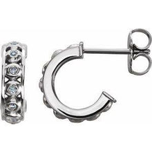 Load image into Gallery viewer, .07 CTW Diamond Hoop Earrings