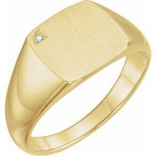 Load image into Gallery viewer, .0075 CT Diamond 12 mm Square Signet Ring